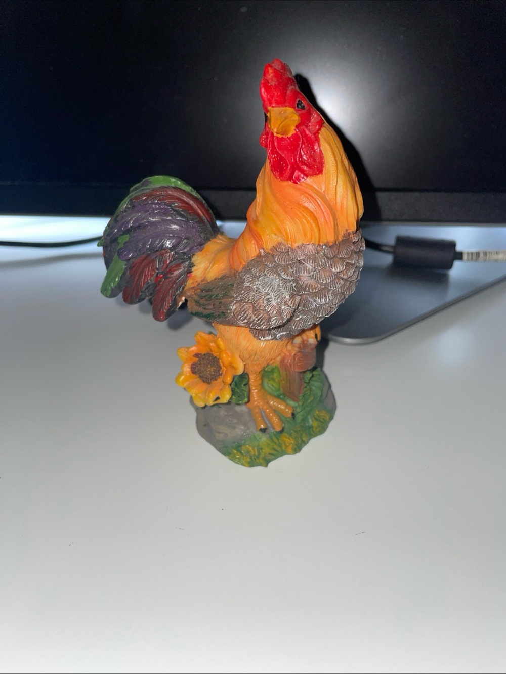 Resin Rooster 4.5 Inch Tall Collectible Rooster Figure Vintage Farm Animal Decor